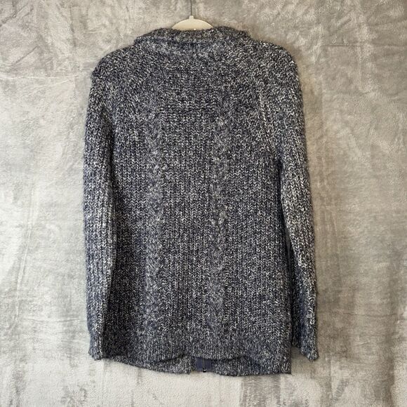 Abercrombie & Fitch Women’s Zip Sweater M Gray Marled Knit Cozy Y2K Preppy - Picture 6 of 8